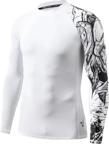 Miniatura 21 de HUGE SPORTS Camisas de baño para hombre de manga larga UPF 50+ con protección contra erupciones solares y protección UV Dividir