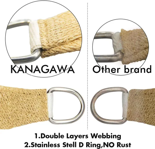 Miniatura 4 de KANAGAWA - Toldo rectangular tipo vela, parasol de tela que bloquea rayos UV para exteriores, patio y jardín, 16 x 16 pies, arena, para actividades