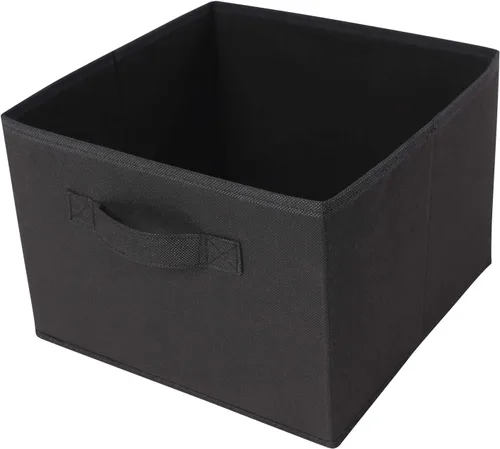 Miniatura 8 de MAX Houser Organizador de armario colgante de 4 estantes, ahorro de espacio, estantes colgantes de tela con 2 bolsillos laterales, plegable (negro)