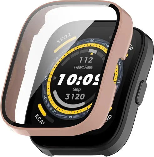 Miniatura 10 de RuenTech Protector de pantalla compatible con Amazfit Bip 5, funda protectora de policarbonato impermeable, película de vidrio templado HD integrada