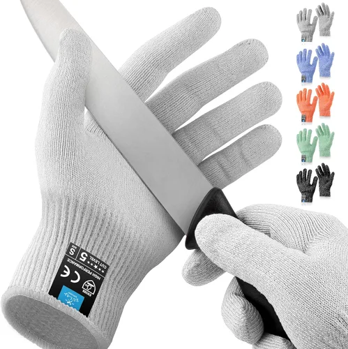 Miniatura 12 de Zulay - Guantes resistentes a los cortes, protección de grado alimenticio nivel 5, cómodos guantes de corte de seguridad, guantes de trabajo forro
