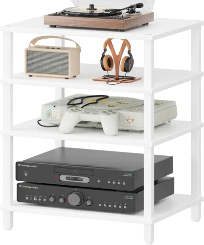 Miniatura 20 de Soporte para reproductor multimedia AV de 3 niveles, gabinete estéreo, gabinete estéreo moderno, estante de consola de juegos, soporte de TV
