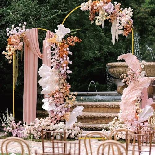 Miniatura 3 de Wokceer Soporte de Arco de Fondo para Boda 7.2 pies, Juego de Soporte de Arco de Metal Dorado de 6 pies, Set de 2 para Fiesta de Cumpleaños