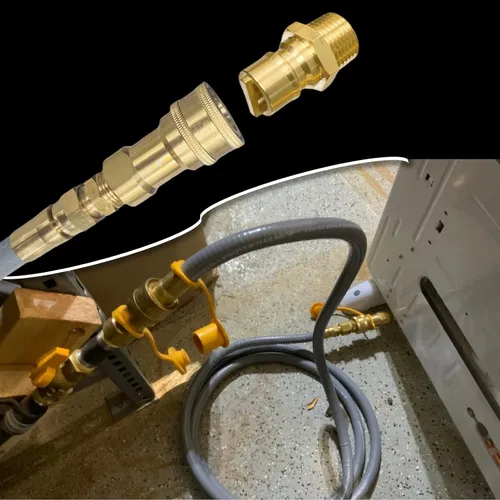 Miniatura 6 de Kit de conexión rápida de gas de 1/2 pulgada, adaptador de conexión rápida/desconexión de gas natural y propano de latón macizo para parrilla