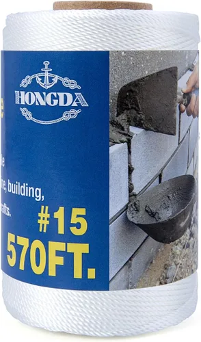 Miniatura 17 de HONGDA Mason Line - Cuerda de polipropileno torcido #18 de 215 pies, perfecta para trabajos de mampostería y para el diseño de construcción general