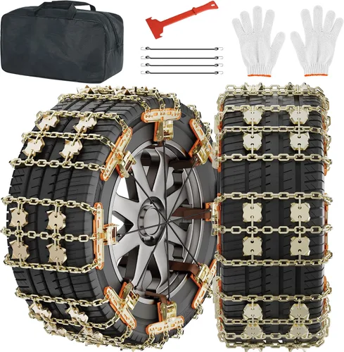 Miniatura 8 de MOPHOTO Paquete de 8 cadenas de nieve para cables, cadenas de neumáticos para automóviles/SUVs/camionetas, cadenas de seguridad, para neumáticos