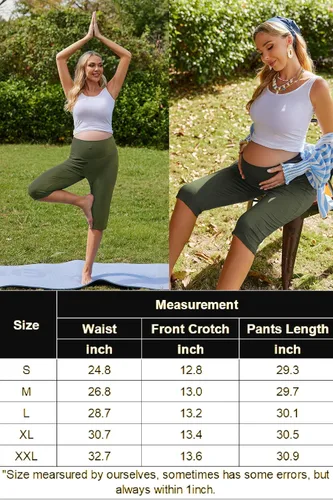 Miniatura 6 de Ekouaer Pantalones cortos de maternidad para mujer, pantalones capri de maternidad, pantalones cortos de yoga, pantalones cortos para embarazo