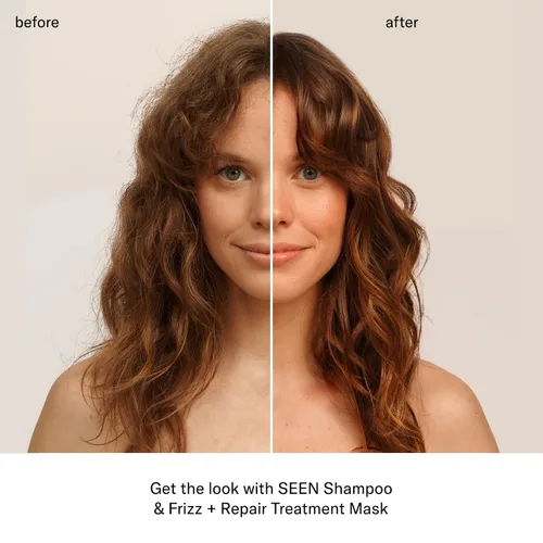 Miniatura 4 de SEEN Máscara de tratamiento de frizz + reparación, sin fragancia, combate el encrespamiento, repara el daño para un cabello más fuerte, suave