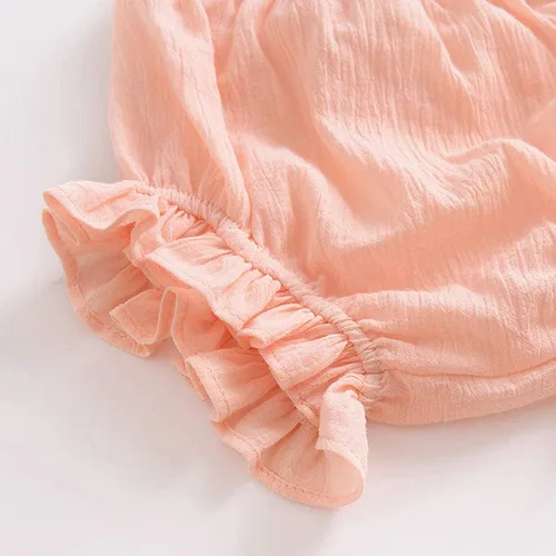 Miniatura 5 de Conjunto de 3 piezas de pantalones cortos para recién nacidos, para bebés, niñas y niños, mezcla de lino y algodón, lindos pantalones cortos