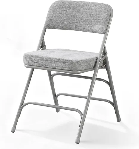 Miniatura 11 de BOOSDEN Juego de 2 sillas plegables, sillas plegables de metal resistente con asientos de tela acolchados, respaldo grande, silla plegable