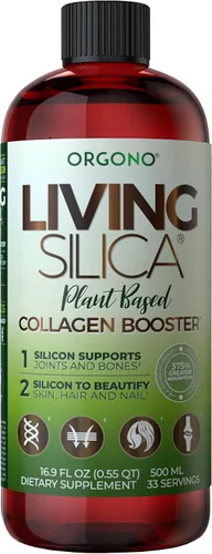 Living Silica Potenciador de colágeno a base de plantas | Potenciador de colágeno vegano | Apoya la producción saludable de colágeno y elastina para