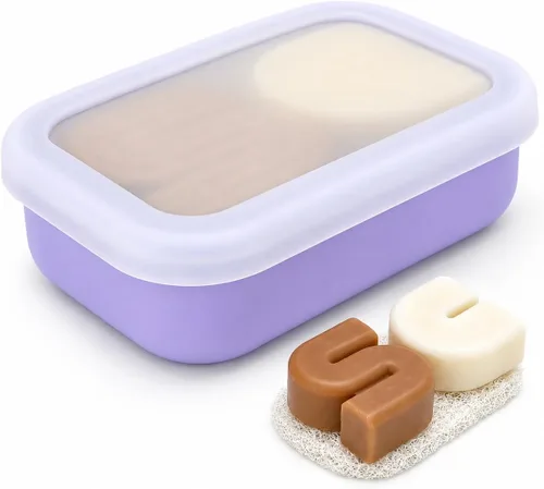 Miniatura 12 de AIDIMMING Funda de jabón de viaje de silicona mejorada a prueba de fugas, soporte de barra de champú ventilado, caja de jabón de barra grande