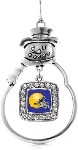Miniatura 250 de Inspired Silver - Adorno de rodillo de reina - Adorno cuadrado de plata con muñeco de nieve con joyas de circonita cúbica