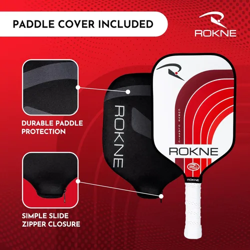 Miniatura 6 de ROKNE Curve Classic Pickleball Paddle Paletas de pickleball de fibra de vidrio aprobadas por USAPA Ingeniería de precisión y comodidad Textura