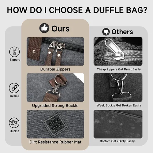 Miniatura 6 de Bolsa de lona expandible para hombres de viaje, bolsa de viaje para el fin de semana, bolsa de viaje para hombre, bolsa de lona para gimnasio