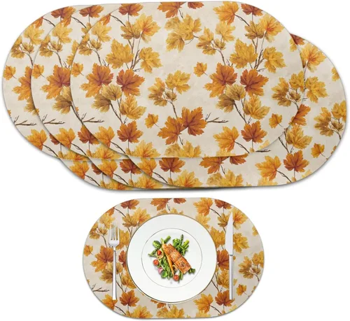 Miniatura 27 de Ghost Placemats Set of 2 Wipeable Faux Leather 12X18 Inch Waterproof Non-Slip Mats Spooky Table Decor Heat Resistant for Scary Dinner Party Fantasma