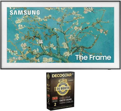 Samsung QN32LS03CB - Paquete de Smart TV The Frame QLED HDR 4K de 32 pulgadas con 2 cables HDMI 2.0 4K con conductores de cobre puro y paquete de