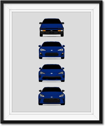 Miniatura 12 de Custom Car Posters Póster hecho a mano compatible con Toyota (Scion) FR-S 86 generaciones e impresión de Toyota 86 Trueno FR-S GR86 AE86 Scion
