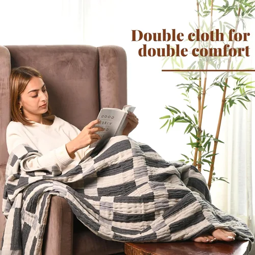 Miniatura 6 de Folkulture Manta para sofá de 50 x 60 pulgadas, 100% algodón reciclado, manta suave para cama o cama, para sofá, estilo bohemio