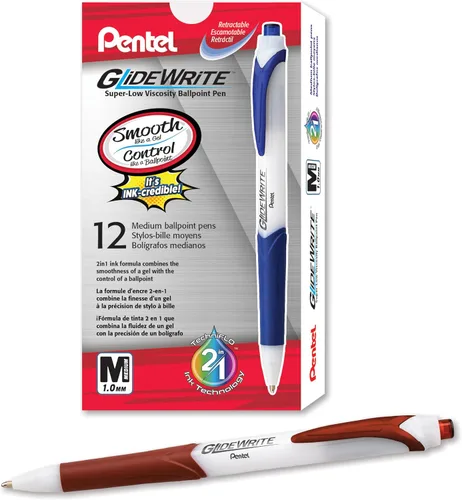 Miniatura 14 de Pentel GlideWrite - Bolígrafo con tinta TechniFlo (³/₆₄ pulgadas), trazo medio, tinta surtida, paquete de 6 (BX910BP6M)