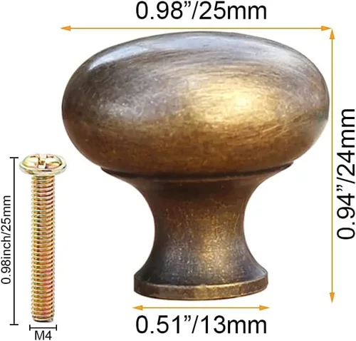 Miniatura 3 de 4 pomos de latón macizo, cajones antiguos, tiradores pequeños, mango minimalista moderno (bronce antiguo)