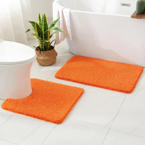 Miniatura 21 de MIULEE Juego de 2 alfombras de baño antideslizantes peludas extra gruesas y suaves, alfombrillas de baño de microfibra suave absorbente de agua