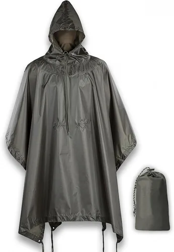 Miniatura 10 de M-Tac Poncho de Lluvia Táctico - Poncho Militar del Ejército Refugio - Ponchos de Lluvia Impermeables Ripstop para Acampada, Senderismo, Caza al
