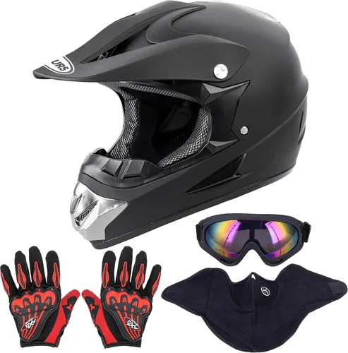Miniatura 13 de OUMURS Casco de motocross para adultos con gafas, guantes y máscara, casco de motocross ATV unisex para adultos, hombres y mujeres, visera solar