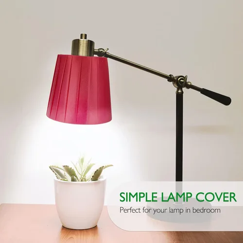 Miniatura 8 de Lurrose Pantalla de tela con clip, pantalla de lámpara, pantalla clásica, moderna, mediana, para mesa de pie, lámpara de noche (rojo) decoración