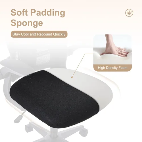 Miniatura 6 de HOOOWOOO Silla de oficina en casa de malla con reposabrazos abatible, silla de escritorio ergonómica moderna con soporte lumbar, respaldo