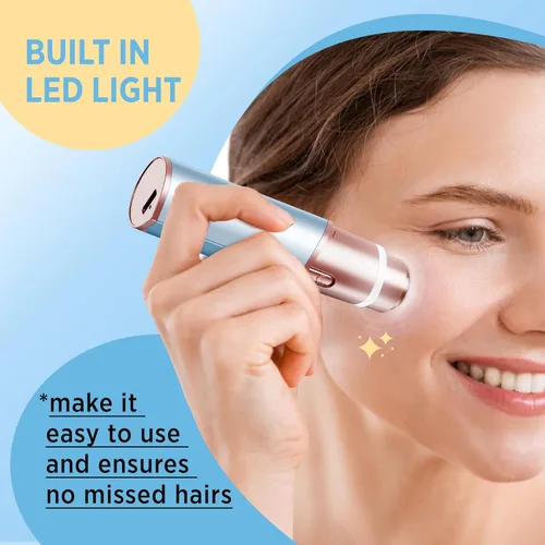 Miniatura 5 de Depilación facial para mujeres: Dispositivo eléctrico de depilación - Afeitadora facial recargable sin dolor para barbilla, labio superior y vello