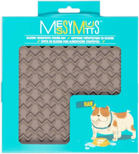 Miniatura 2 de Messy Mutts Alfombrilla interactiva terapéutica de silicona para alimentación y lamer, 8 x 8 pulgadas, alimentador lento para aburrimiento