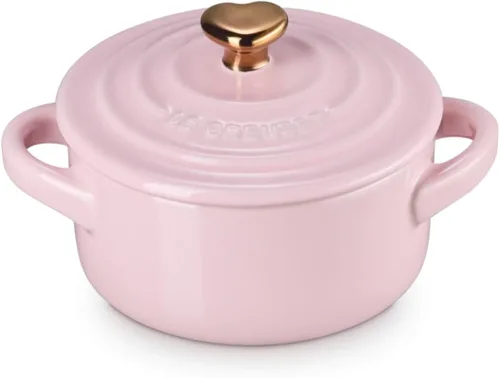 Miniatura 8 de Le Creuset Gres Mini Cocotte Redondo, 8oz., Peche con Perilla de Corazón Oro