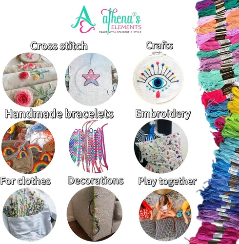 Miniatura 4 de Athena's - Juego de 200 pulseras de la amistad, kit de fabricación de pulseras con caja organizadora, incluye 100 piezas de hilo de hilo de hilo