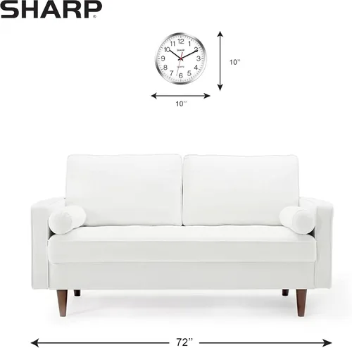 Miniatura 4 de Sharp Reloj de pared – Plata/cromo, silencioso, sin tictac, cuarzo de calidad de 10 pulgadas, funciona con pilas, redondo, fácil de leer, hogar