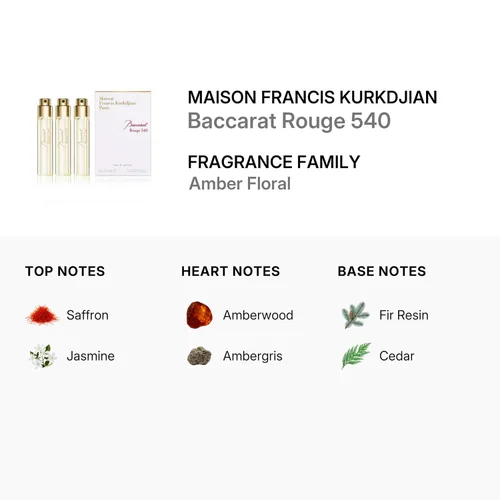 Miniatura 3 de Maison Francis Kurkdjian Paris Baccarat Rouge 540, 0.37 onzas líquidas (paquete de 1)