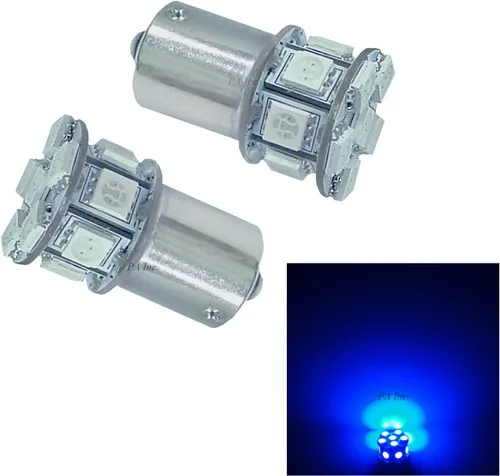 PA 2 bombillas LED azules 13SMD 1156 para señal de giro, marcador lateral, respaldo de parada, luz trasera (1073 1003 1093 1129 1141 1159 1259 1459