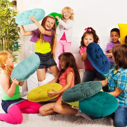 Miniatura 7 de Fumete 12 cojines de suelo de 16 x 16 pulgadas, cojines redondos de color para sillas de suelo de lectura, para niños y adultos, suministros