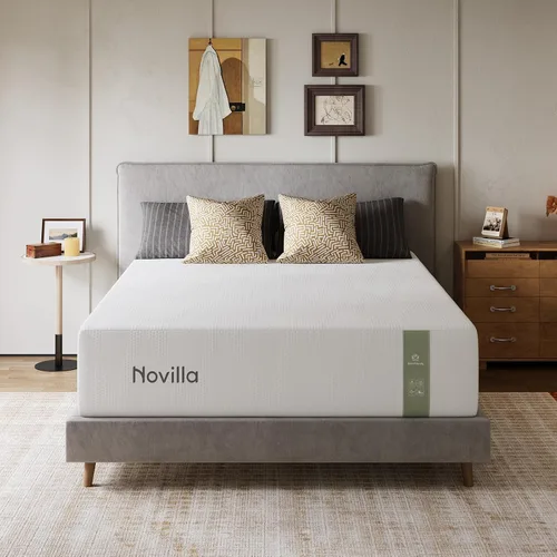 Miniatura 12 de Novilla Colchón tamaño Queen de 5 pulgadas, colchón de espuma viscoelástica de gel para dormir fresco por la noche y aliviar la presión, colchones