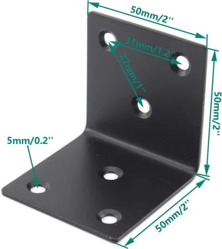 Miniatura 2 de Soporte de esquina de acero inoxidable resistente, soporte de estante en forma de L, soporte de esquina de 90 grados, articulación grande, ángulo