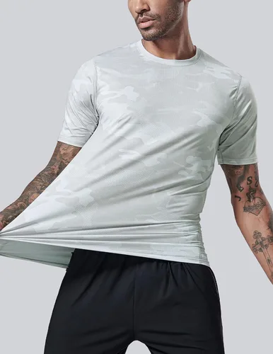 Miniatura 7 de Paquete de 5 camisetas de manga corta, con cuello redondo y de secado rápido para hombre, camisetas deportivas para correr, entrenar o ir al gimnasio