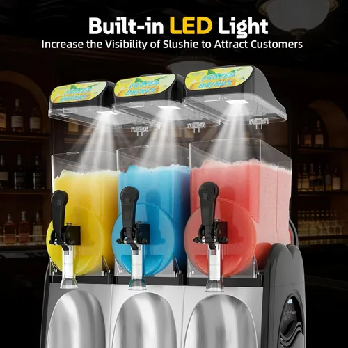 Miniatura 4 de Máquina comercial de granizado de 12 galones, máquina de margarita congelada para mockaritas congeladas, máquina de granizado de 110 V/60 Hz con 3