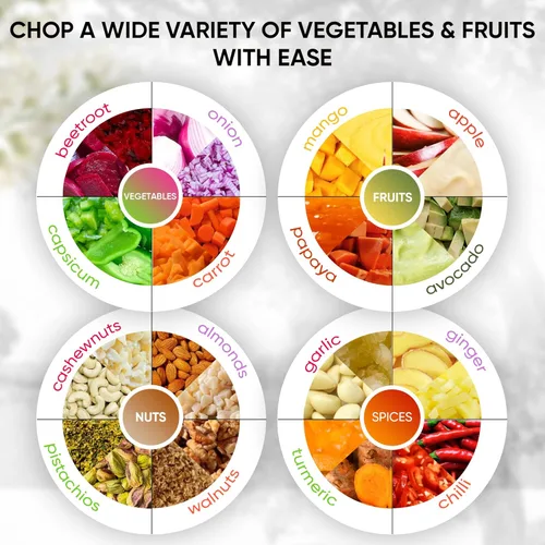 Miniatura 2 de Brieftons Express – Picadora manual: 2 tazas, cortador manual de verduras para picar vegetales, frutas, hierbas, picador de ajo y cebolla para Verde