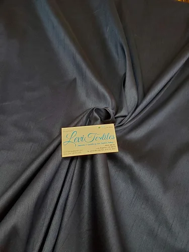 Tela Shantung Dupioni imitación seda cruda – 58/60 pulgadas – Vendido por The Yard – 100% poliéster Dupioni seda sintética (azul marino)