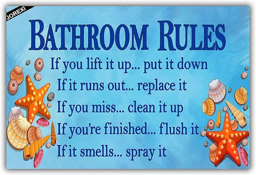 Decoración de baño de playa, tapete con reglas de baño, diseño de estrella de mar de mar, bienvenida, porche, patio, garaje, decoración de área para