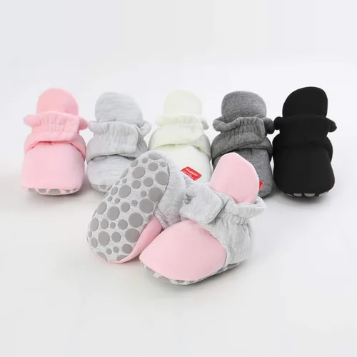 Miniatura 2 de Botines de forro polar para bebé y niña, para recién nacidos, acogedores, calcetines cálidos de invierno, antideslizantes, suela suave, zapatos