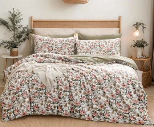 Miniatura 20 de SLEEPBELLA Juego de funda de edredón de algodón de 600 hilos, juego de ropa de cama (individual, azul-paisley)