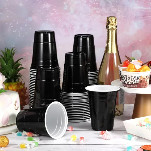 Miniatura 7 de Lounsweer 100 vasos desechables de graduación de 16 onzas para fiesta, vasos de plástico resistentes para agua potable, para cumpleaños, baby