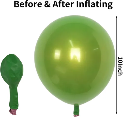 Miniatura 3 de Globos cromados verdes, 50 unidades de 10 pulgadas, globos metálicos de doble capa de color verde claro brillantes y gruesos, globos de látex