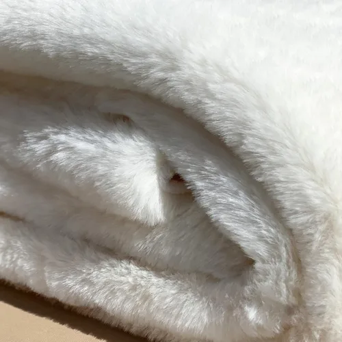 Miniatura 7 de ORINOVA Alfombras peludas de piel de conejo blancas para sala de estar, alfombras peludas lavables para dormitorio, cuarto de bebé, alfombra bohemia